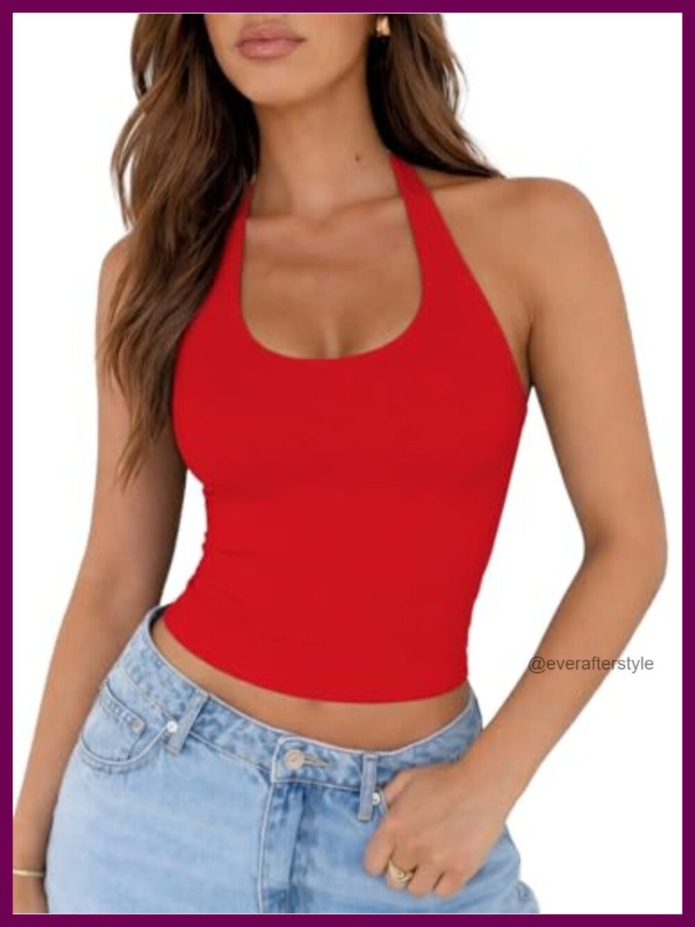 Women Halter Neck Backless Sleeveless Slim Fit Y2K Summer Top